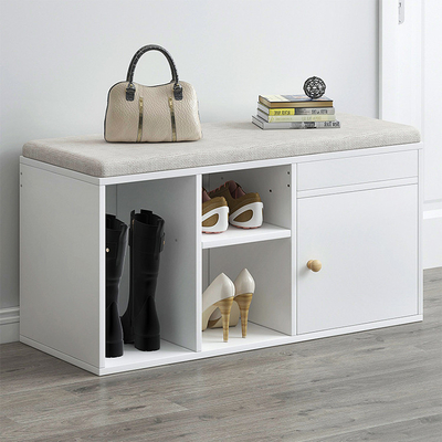 Organizzatore di legno Cabinet With Door della mobilia del portascarpe del FSC e cuscino molle