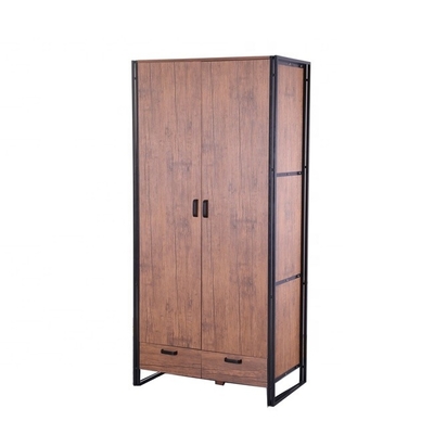 Porte moderne di legno industriali rustiche del gabinetto 2 del Governo del guardaroba di Brown