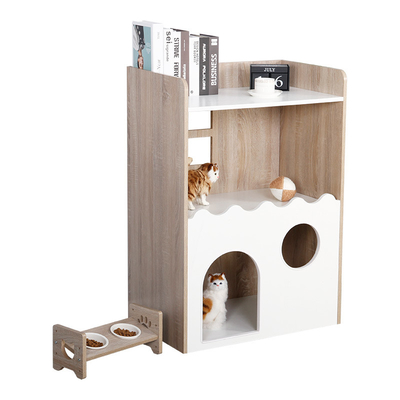 Camera di legno dell'interno sostenibile Cat Den With Storage dell'animale domestico del ODM