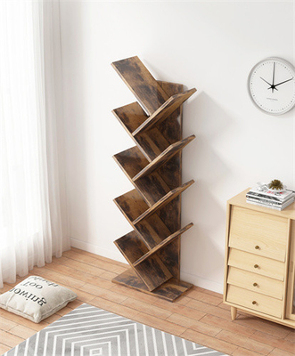 Scaffale per libri di legno dell'albero del nero dell'angolo dello scaffale dello scaffale dell'albero del pavimento dello SGS