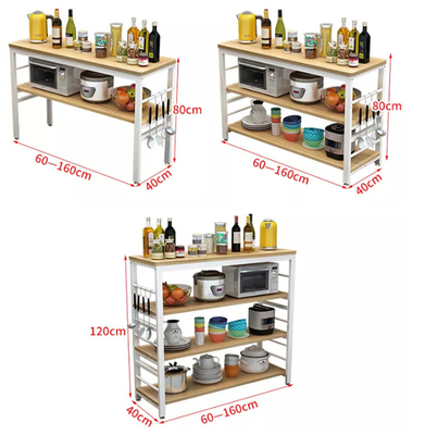 Fila dell'organizzatore 2 del controsoffitto dello scaffale di a microonde dei panettieri della cucina di legno di metallo