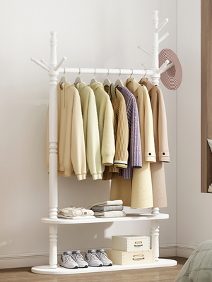 Pavimento semplice dell'interno del supporto del gancio dello scaffale del cappotto di doppio strato dell'OEM che sta legno solido