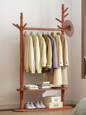 Pavimento semplice dell'interno del supporto del gancio dello scaffale del cappotto di doppio strato dell'OEM che sta legno solido