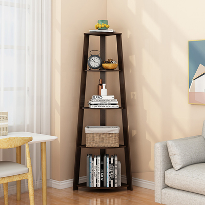 scaffale d'angolo di legno di legno solido contermperary dello scaffale per libri della scala di 5 scaffali
