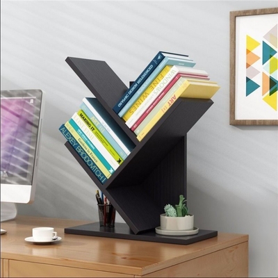 Organizzatore di legno da tavolino regolabile Rack dello scaffale per libri dell'albero