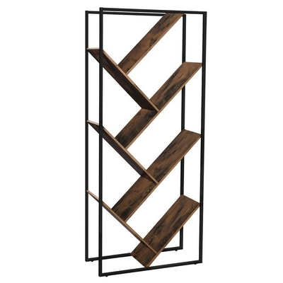 Metallo diagonale asimmetrico e scaffale a forma di di libro dell'albero moderno di legno degli scaffali