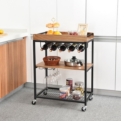 Forte carrello pratico mobile sopportante della cucina del carretto di Antivari della cucina di 3 file sulle ruote