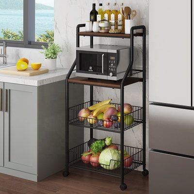 Cucina moderna di legno del carrello di stoccaggio del carretto della cucina di 4 file di BSCI sulle ruote