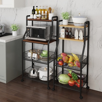 Cucina moderna di legno del carrello di stoccaggio del carretto della cucina di 4 file di BSCI sulle ruote