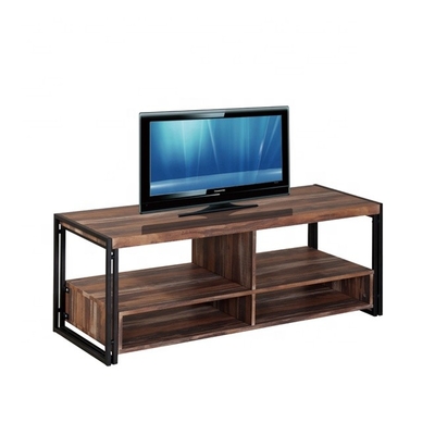 Console del supporto di legno di pino della struttura del metallo del Odm TV con un immagazzinamento in due metropolitane
