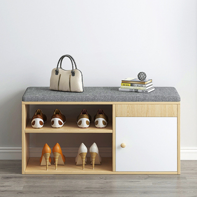Organizzatore di legno Cabinet With Door della mobilia del portascarpe del FSC e cuscino molle