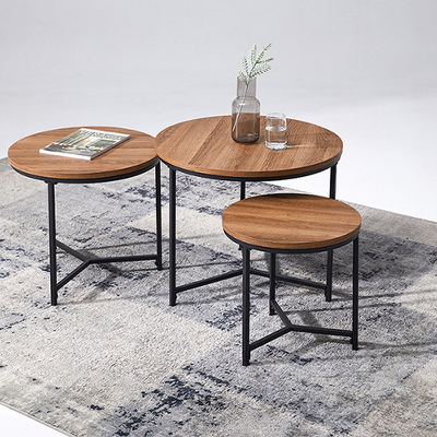 Salone piccolo Brown intorno alla mobilia dell'insieme del tavolino da salotto di incastramento