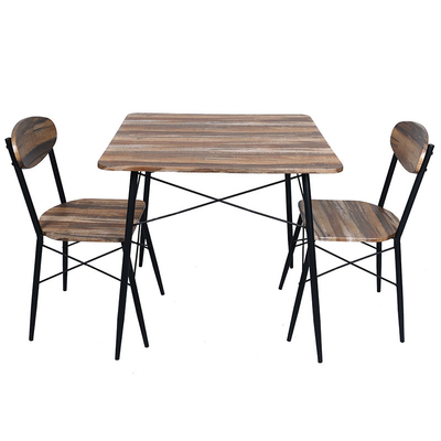 Cima di legno del tavolo da pranzo del metallo di Brown 2 Seater e del MDF dell'insieme della sedia