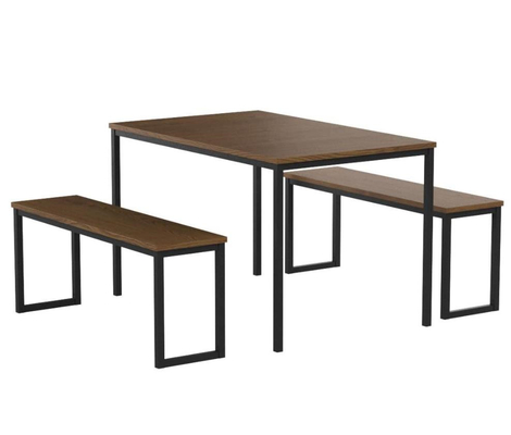 il tavolo da pranzo di legno e la sedia del MDF dell'angolo della cucina 3pcs hanno messo con due banchi