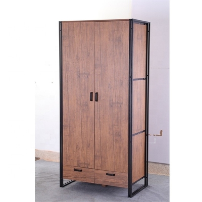 Porte moderne di legno industriali rustiche del gabinetto 2 del Governo del guardaroba di Brown