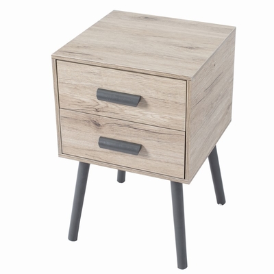 Comodino di legno delle tavole di Sofa Slim Bedside Drawers End con 2 cassetti