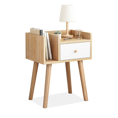 Comodino del compensato del comodino del legname del MDF dello scandinavo con il cassetto