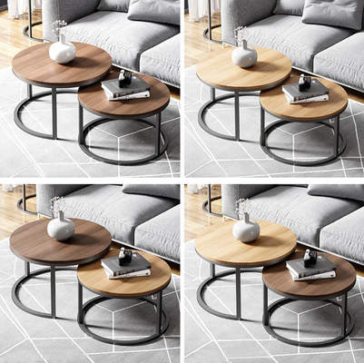 Solido del metallo di legno intorno ai tavolini da salotto circolari di incastramento per Sofa BedSide