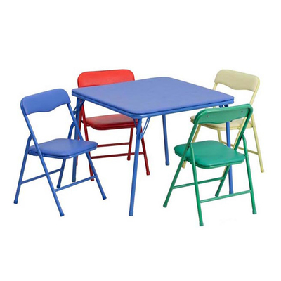 Tabella di carta piegante dei bambini dei bambini del metallo piccola con le sedie