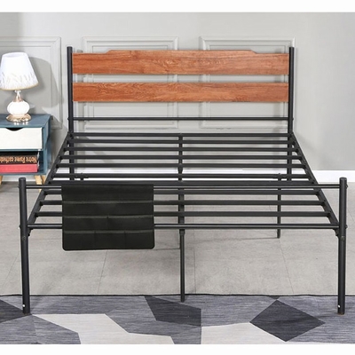 Re solido Size For Apartment dei letti del ferro battuto dei mobili metallici di legno neri semplici di BSCI